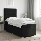 Cumpara ieftin Pat boxspring cu saltea cu headboard Negru 80 x 200 cm Tesatura