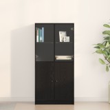 vidaXL Dulap &icirc;nalt cu uși, stejar negru, 68x37x142 cm, lemn prelucrat
