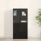 Gossi dulap inalt cu usi, stejar negru, 68x37x142 cm, lemn prelucrat