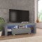 Comodă TV cu lumini LED, gri extralucios, 130x35x45 cm