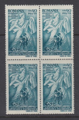 ROMANIA 1945 LP 177 ASISTENTA COPIILOR BLOC DE 4 TIMBRE MNH foto