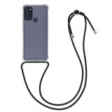 Husa pentru Motorola Moto G60s, Silicon, Transparent, 56241.01, kwmobile, Negru, Textil, Carcasa