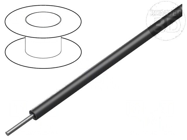 Cablu ThermoThin s&acirc;rmă Cu PFA negru 30,5m