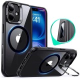 Husa iPhone 16 ESR Classic Hybrid HaloLock Kickstand, negrutransparenta
