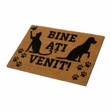 Cumpara ieftin Covoras intrare Heinner Home, 60 x 40 cm, PVC, material iarba de mare, imprimeu Paws