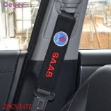 Huse Centura Siguranta Auto SAAB, Set 2 Bucati, Textile, Logo Brodat, 26cm x 6cm