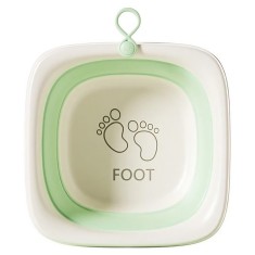 Cada Pliabila pentru Baie pentru Copii, Cyrax, Cadita pentru Bebelusi, Model Patrat pentru Picioare, Verde, 32x27.5x3.7 cm, 4 L