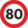 Autocolant Reflectorizant Limita Viteza 80km/h, Sticker Auto, Diametru 12cm, Rezistent UV, Tuning Exterior