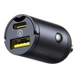 Incarcator auto Baseus Tiny Star Quick Charge 30W 1x USB Type-C 12V/2.5A negru C00035001121-00