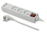 Prelungitor Alimentare PLASTROL 3x1mm&sup2; Schuko 5 Prize PVC Alb 1,5m W-98164