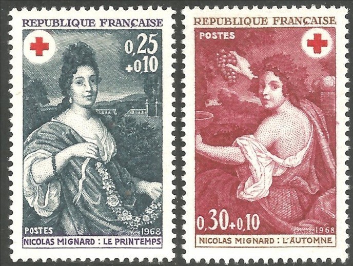 C228 - Franta 1968 - Crucea Rosie 2 v.neuzat,perfecta stare