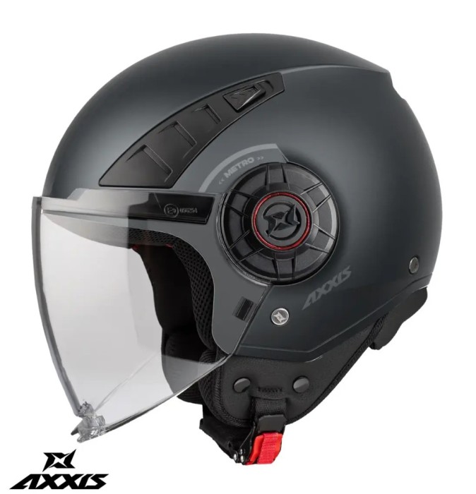 Casca pentru scuter - motocicleta Axxis model Metro S A2 titanium mat (open face) &ndash; omologare noua ECE 22.06 &ndash; tip viziera: MT-V-26B XS (53/54cm)