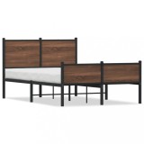 Gossi cadru pat metalic tablie la cap/picioare stejar maro 120x190 cm