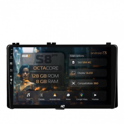 Navigatie Toyota Auris Corolla (2016+) 8GB RAM Android 13 Octacore Slot Sim 4G DSP GPS Wi-FI Carplay Android Auto USB Bluetooth Waze Touchscreen 9 Inc foto