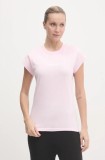 Adidas tricou din bumbac Essentials Linear femei, culoarea roz, JG8659