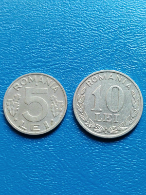 Moneda Romania 5 lei si 10 lei 1995 foto