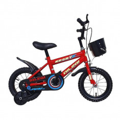 Bicicleta copii 12 inch cu pedale si roti ajutatoare Dileqi rosie foto