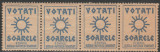 1946 Romania - Streif 4 vignete Votati Soarele, semnul electoral BPD