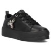 Sneakers Dama Piele Naturala Negri cu Brosa, Platforma 4cm, Marimea 37. Adidasi Casual Chic