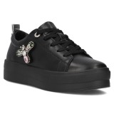Cumpara ieftin Sneakers dama piele naturala, cu detaliu decorativ, Negru - 37