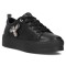Sneakers dama piele naturala, cu detaliu decorativ, Negru - 37