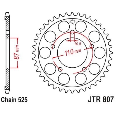 Pinion spate 46 dinti pas lant 525 - Suzuki GSF 400-650 Bandit (91-16) - GSX 650 (08-16) - SV 650 (99-16) foto