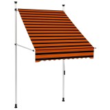 Cumpara ieftin Copertină retractabilă manual, portocaliu și maro, 100 cm