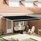 Marchiza retractabilă automată vidaXL Negru 450x300 cm