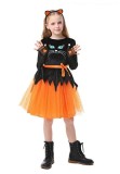 Set rochita si bentita Pisicuta Halloween, 8-10 ani