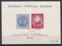 ROMANIA 1950 EXPOZITIA FILATELICA 1950 BUCURESTI-POSTA STAMPILA SPECIALA