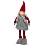 Figurina spiridus textila de Craciun - picior telescopic - 40 - 60 cm Best CarHome, Oem