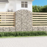 vidaXL Coș gabion arcuit, 150x30x200/220 cm, fier galvanizat 153450