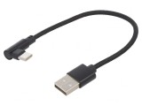 Cablu USB 2.0 USB-A la USB-C 0.2m Negru, Gembird
