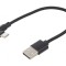 Cablu USB 2.0 USB-A la USB-C 0.2m Negru
