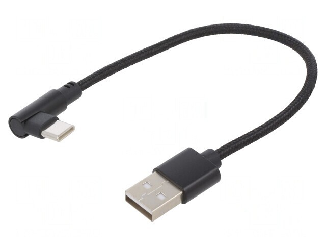 Cablu USB 2.0 USB-A la USB-C 0.2m Negru