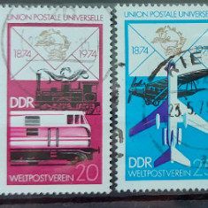 TS21 - Timbre serie DDR - 1974 Mi1984-1987 Transport Maritim Aviatie Trenuri