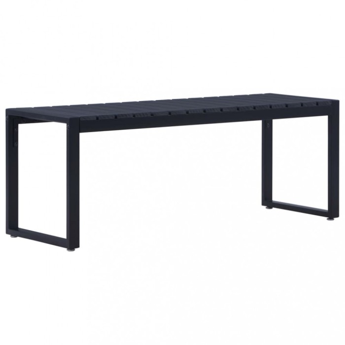 vidaXL Bancă de grădină, negru, 120,5 cm, placă PS 49492
