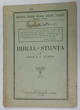 BIBLIA SI STIINTA de ECONOM. A.C. COSMA , 1929