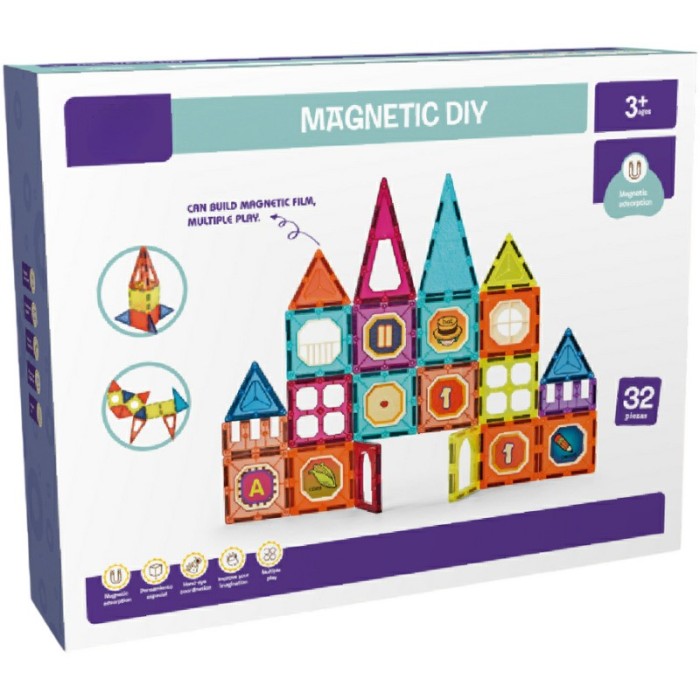 Set de constructie magnetic - 32 piese (7.5 cm)