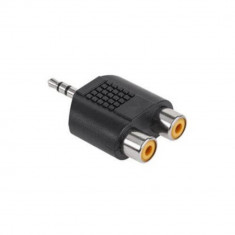 Adaptor Jack 3.5 mm – 2x RCA, Model Negru, pentru Sisteme Audio sau PC