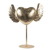 Decoratiune Inimioara metal auriu 38x11x47 cm