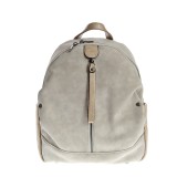 Rucsac casual gri cu fermoar decorativ