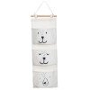 Husa suspendata cu 3 buzunare si imprimeu, Alb, 20 x 58 cm