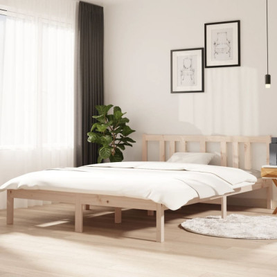 Cadru de pat, 140x200 cm, lemn masiv de stejar foto