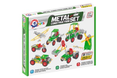 Set de construit metalic, TechnoK, 8 modele de vehicule agricole, 253 de piese foto