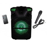 Boxa portabila elSales ELS-A64 cu Bluetooth , USB , card , telecomanda , microfon , lumina LED , negru, Portabil