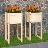 Cumpara ieftin Jardiniere, 2 buc, 40x40x81 cm, lemn masiv de pin