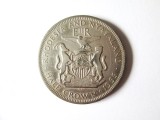 Rară! Rhodesia și Nyasaland:Half Crown 1955 la cel mai mic pret,regina Elizabeth II primul portret