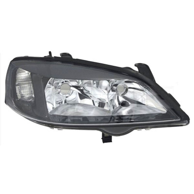 Far Opel Astra G (T98), 1998-08.2009, partea Dreapta, electric, tip bec H7+HB3, negru-silver, fara motoras, Depo foto