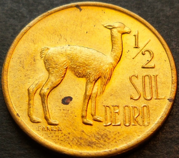 Moneda exotica 1/2 SOL DE ORO - PERU, anul 1974 *cod 3187 = UNC